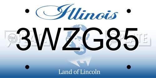 3WZG85 Illinois License Plate