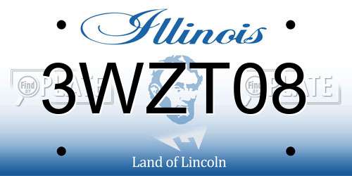 3WZT08 Illinois License Plate