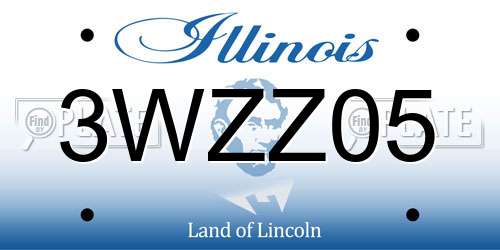 3WZZ05 Illinois License Plate