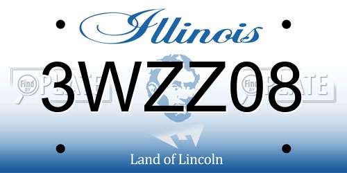 3WZZ08 Illinois License Plate