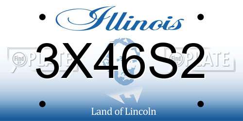 3X46S2 Illinois License Plate
