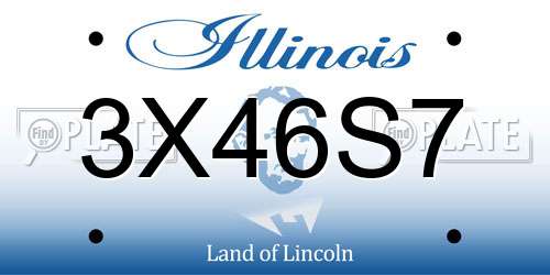 3X46S7 Illinois License Plate