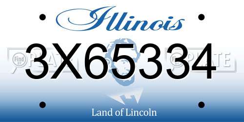 3X65334 Illinois License Plate