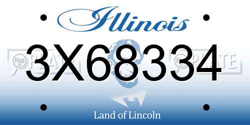 3X68334 Illinois License Plate