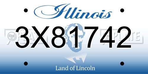 3X81742 Illinois License Plate