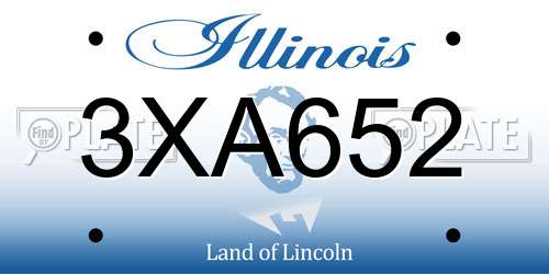 3XA652 Illinois License Plate