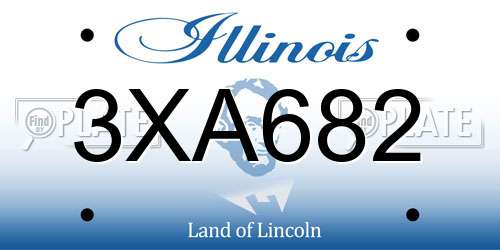3XA682 Illinois License Plate