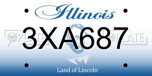3XA687 Illinois License Plate