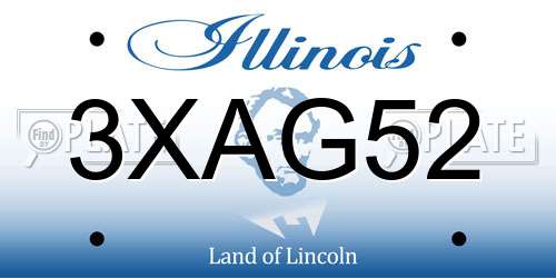 3XAG52 Illinois License Plate