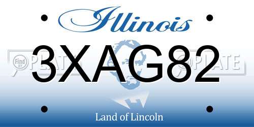 3XAG82 Illinois License Plate