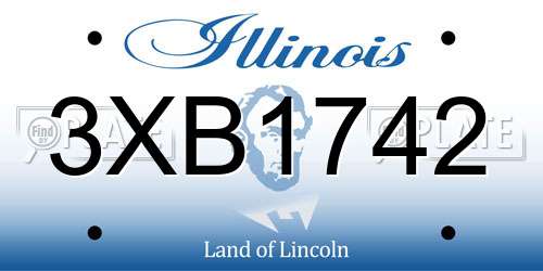 3XB1742 Illinois License Plate