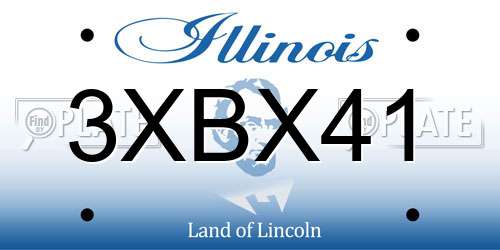 3XBX41 Illinois License Plate