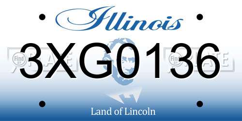 3XG0136 Illinois License Plate