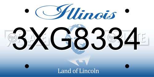 3XG8334 Illinois License Plate