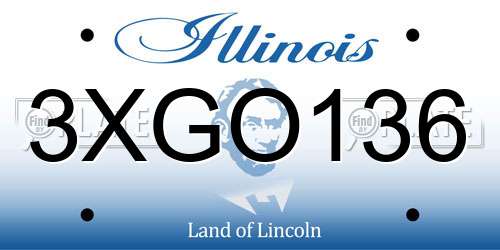 3XGO136 Illinois License Plate