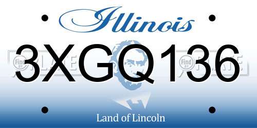 3XGQ136 Illinois License Plate