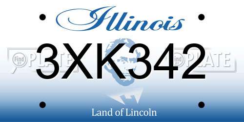 3XK342 Illinois License Plate