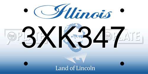 3XK347 Illinois License Plate
