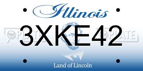 3XKE42 Illinois License Plate