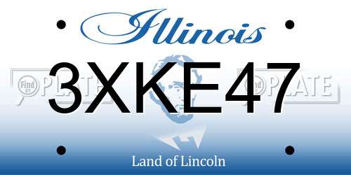 3XKE47 Illinois License Plate