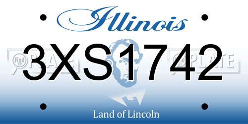 3XS1742 Illinois License Plate