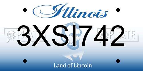 3XSI742 Illinois License Plate
