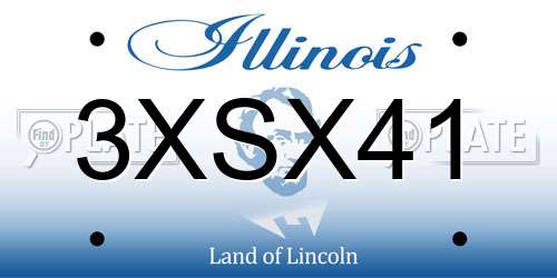 3XSX41 Illinois License Plate