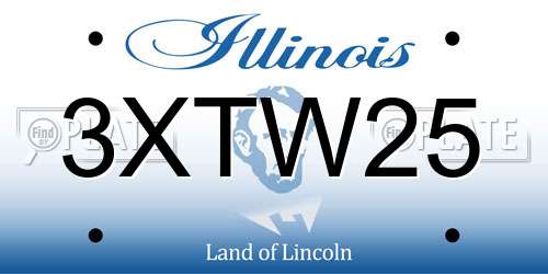 3XTW25 Illinois License Plate