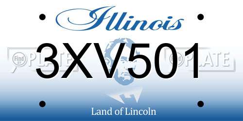 3XV501 Illinois License Plate