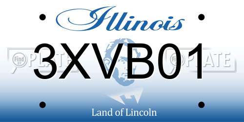 3XVB01 Illinois License Plate
