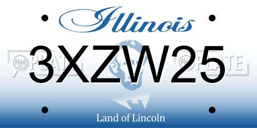 3XZW25 Illinois License Plate