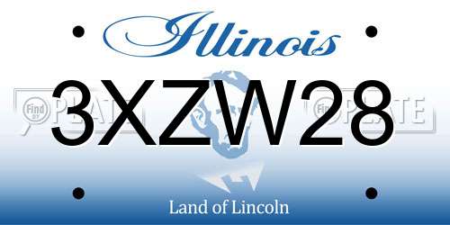 3XZW28 Illinois License Plate