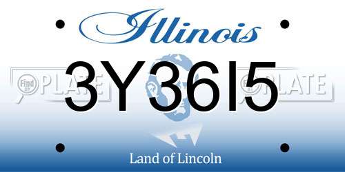3Y36I5 Illinois License Plate