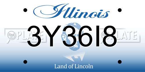 3Y36I8 Illinois License Plate