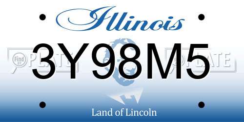 3Y98M5 Illinois License Plate