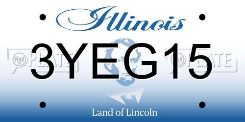 3YEG15 Illinois License Plate