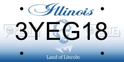 3YEG18 Illinois License Plate