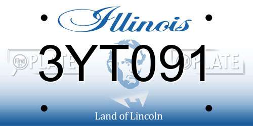 3YT091 Illinois License Plate