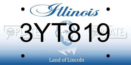 3YT819 Illinois License Plate