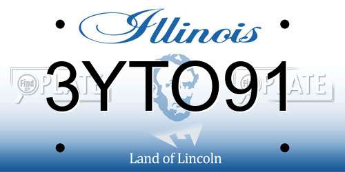 3YTO91 Illinois License Plate