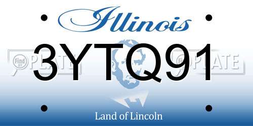 3YTQ91 Illinois License Plate