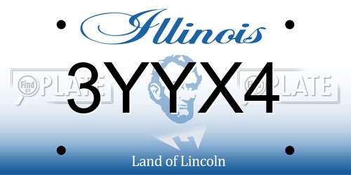 3YYX4 Illinois License Plate