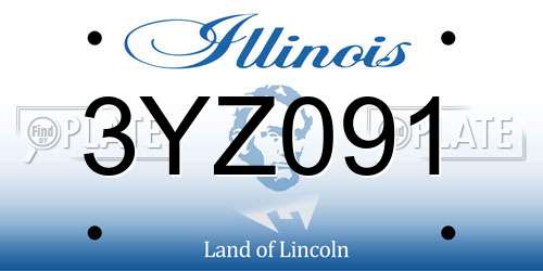 3YZ091 Illinois License Plate