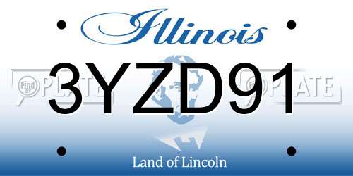 3YZD91 Illinois License Plate