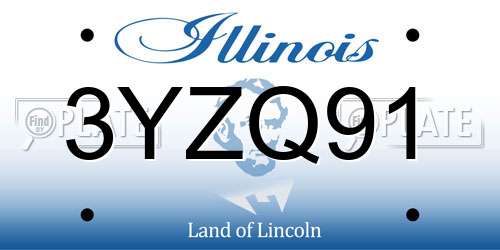 3YZQ91 Illinois License Plate
