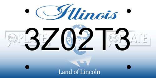 3Z02T3 Illinois License Plate
