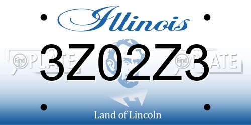 3Z02Z3 Illinois License Plate