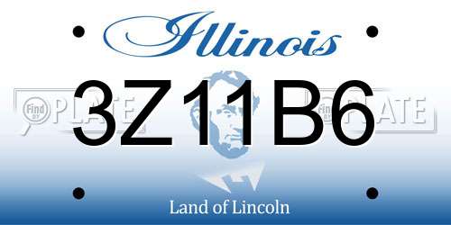 3Z11B6 Illinois License Plate
