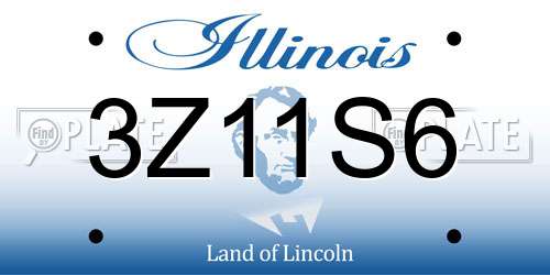 3Z11S6 Illinois License Plate