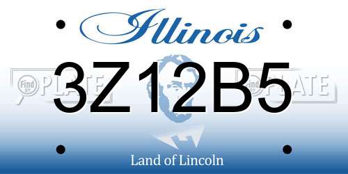 3Z12B5 Illinois License Plate